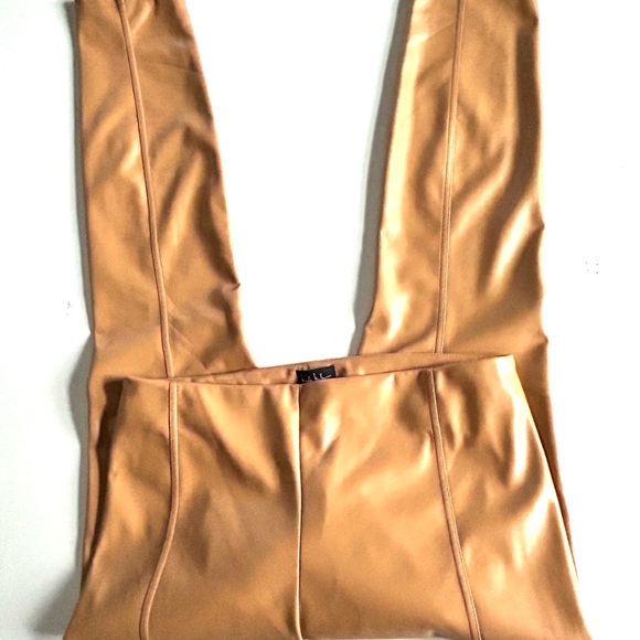 Nicole Miller Faux Leather Leggings, SZ L, Like New, Pull-On Elastic Waist - Picture 3 of 4